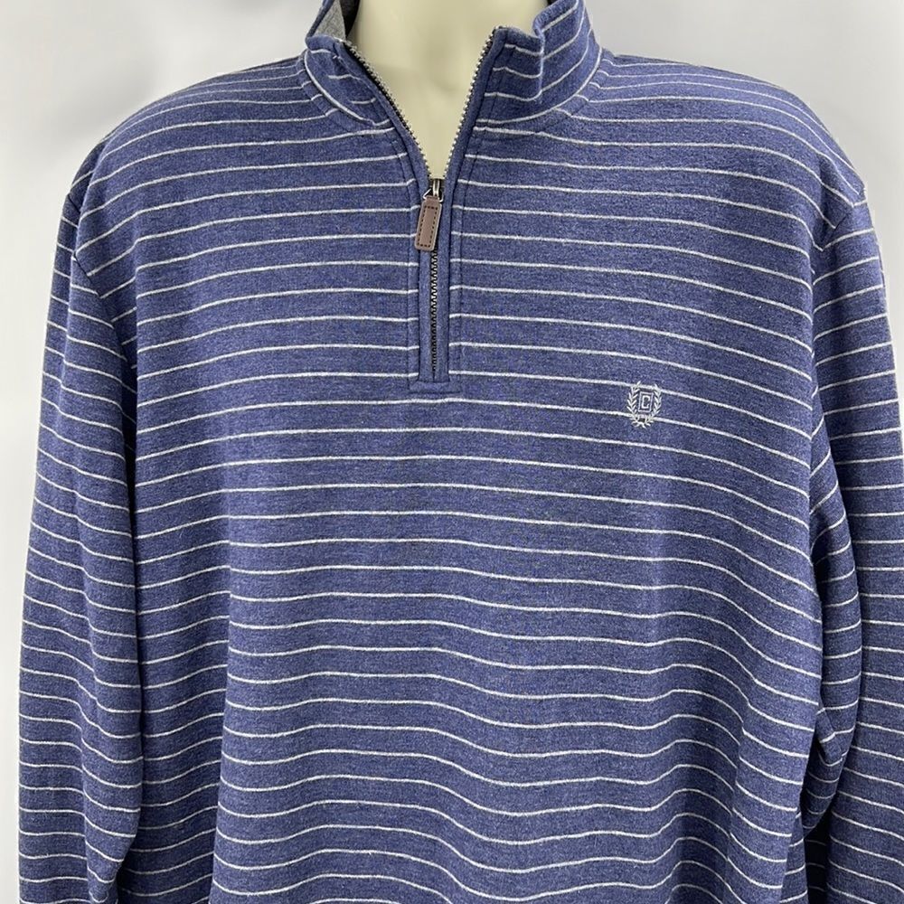 Chaps long sleeve blue striped pullover XXL